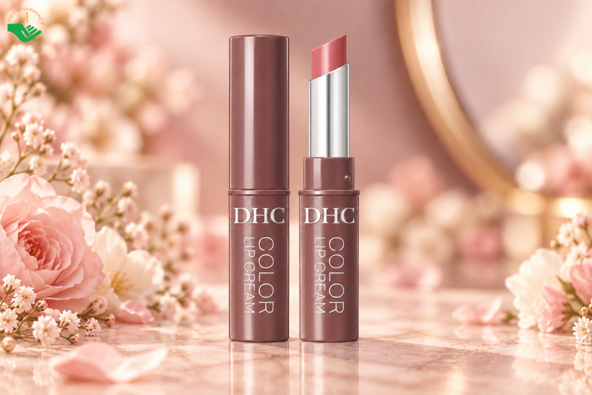 Son dưỡng màu Lip Cream Sheer Rose Pink DHC dưỡng ẩm, tạo sắc hồng tự nhiên cho môi (Thỏi 1,5g)
