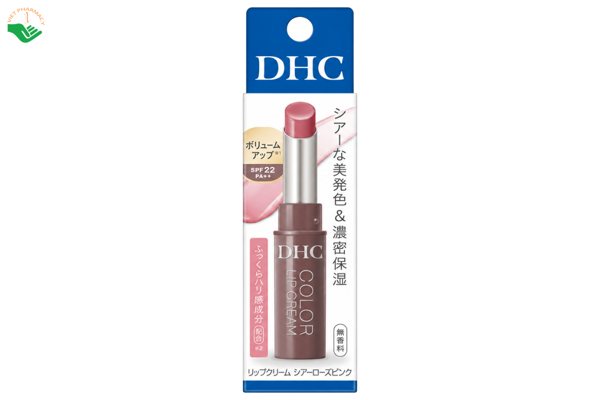 Son dưỡng màu Lip Cream Sheer Rose Pink DHC dưỡng ẩm, tạo sắc hồng tự nhiên cho môi (Thỏi 1,5g)