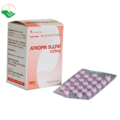 Thuốc Atropin Sulfat 0,25mg Hataphar giảm co thắt cơ trơn tiêu hóa và tiết niệu (Hộp 10 vỉ x 25 viên)