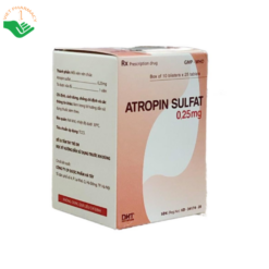 Thuốc Atropin Sulfat 0,25mg Hataphar giảm co thắt cơ trơn tiêu hóa và tiết niệu (Hộp 10 vỉ x 25 viên)