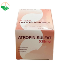 Thuốc Atropin Sulfat 0,25mg Hataphar giảm co thắt cơ trơn tiêu hóa và tiết niệu (Hộp 10 vỉ x 25 viên)