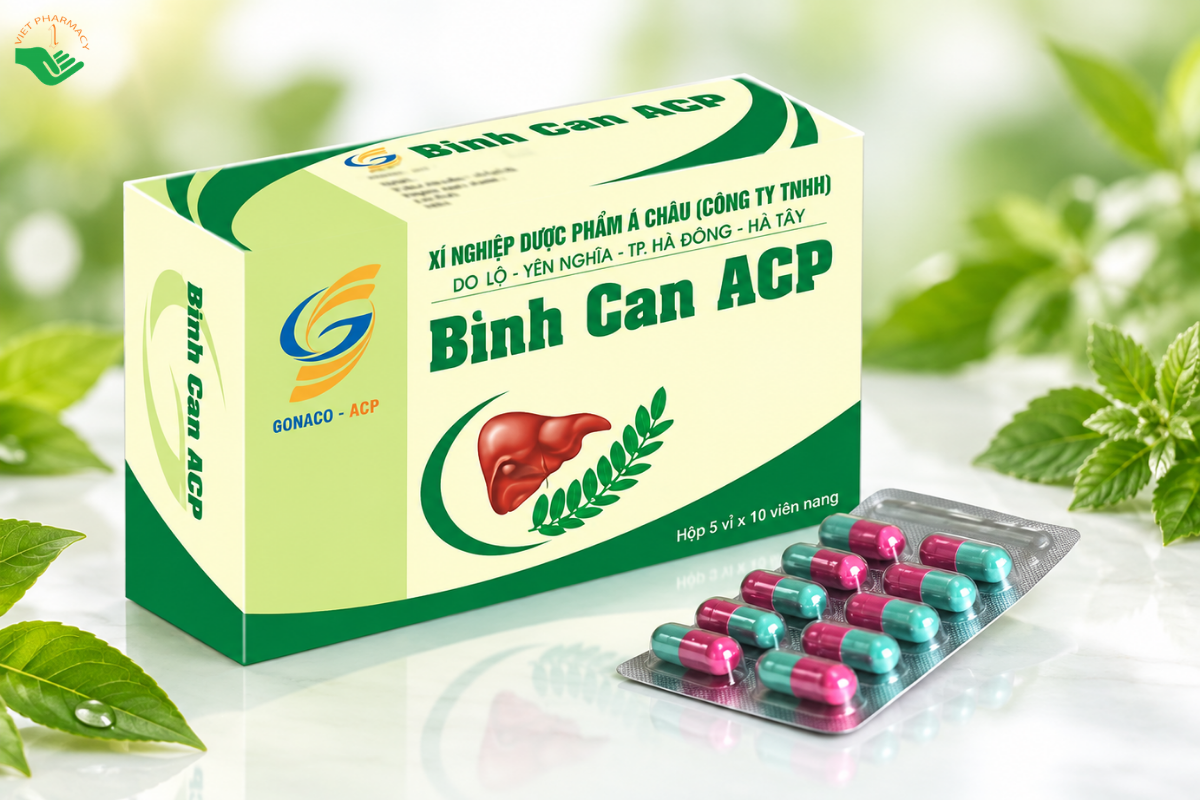 Thuốc Bình Can ACP Medisun hỗ trợ điều trị viêm gan (Hộp 5 vỉ x 10 viên)
