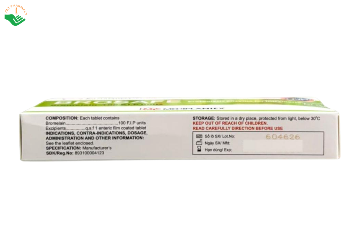Thuốc Brosafe 100 F.I.P units Mediplantex giảm phù nề và sưng tấy (Hộp 3 vỉ x 10 viên)