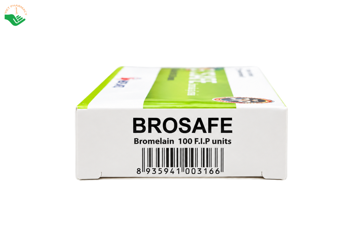 Thuốc Brosafe 100 F.I.P units Mediplantex giảm phù nề và sưng tấy (Hộp 3 vỉ x 10 viên)
