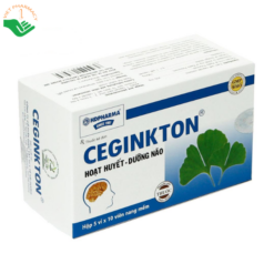 Thuốc Ceginkton HDPHARMA hỗ trợ điều trị thiểu năng tuần hoàn não, suy giảm trí nhớ (Hộp 5 vỉ x 10 viên)