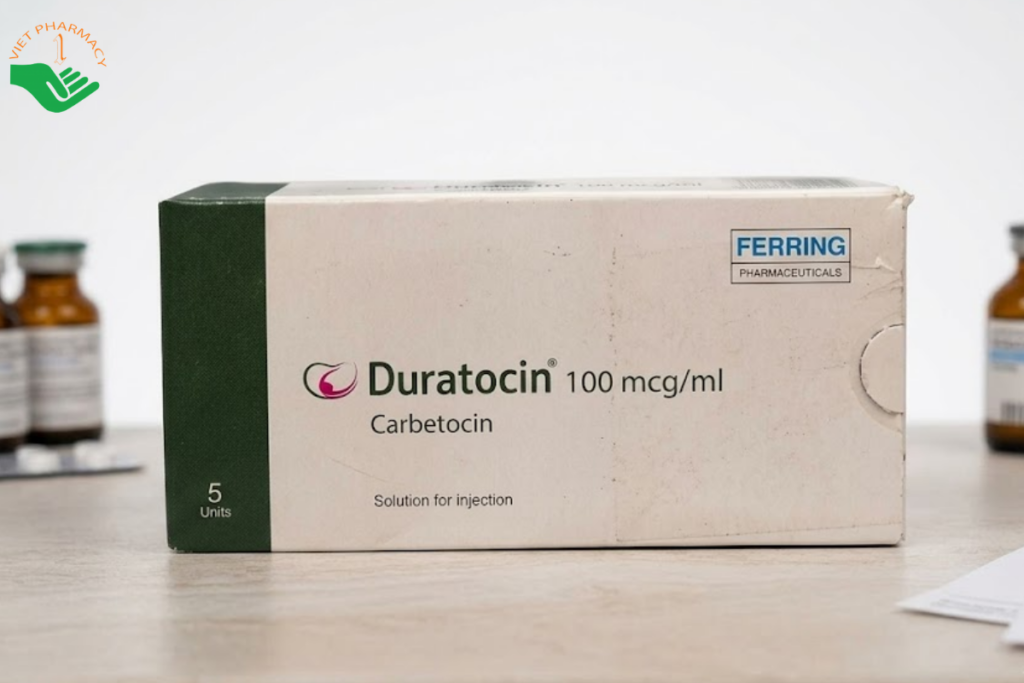 Thuốc Duratocin 100mcg/ml Ferring Pharmaceuticals phòng ngừa băng huyết sau sinh do giảm trương lực tử cung (Hộp 5 ống)