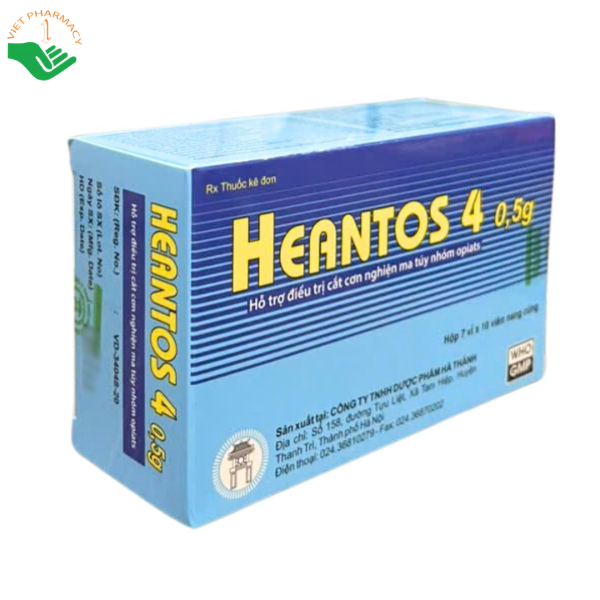 Thuốc Heantos 4 Dược phẩm Hà Thành hỗ trợ cắt cơn nghiện opiat (Hộp 7 vỉ x 10 viên)