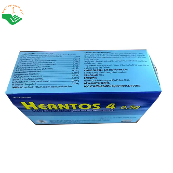 Thuốc Heantos 4 Dược phẩm Hà Thành hỗ trợ cắt cơn nghiện opiat (Hộp 7 vỉ x 10 viên)