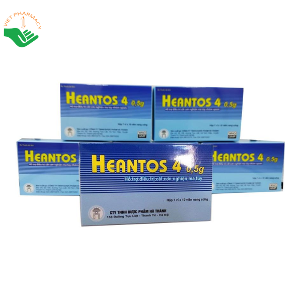 Thuốc Heantos 4 Dược phẩm Hà Thành hỗ trợ cắt cơn nghiện opiat (Hộp 7 vỉ x 10 viên)