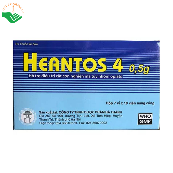 Thuốc Heantos 4 Dược phẩm Hà Thành hỗ trợ cắt cơn nghiện opiat (Hộp 7 vỉ x 10 viên)