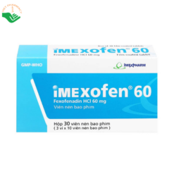 Thuốc Imexofen 60 Imexpharm điều trị viêm mũi dị ứng và mày đay mạn tính vô căn (Hộp 3 vỉ x 10 viên)