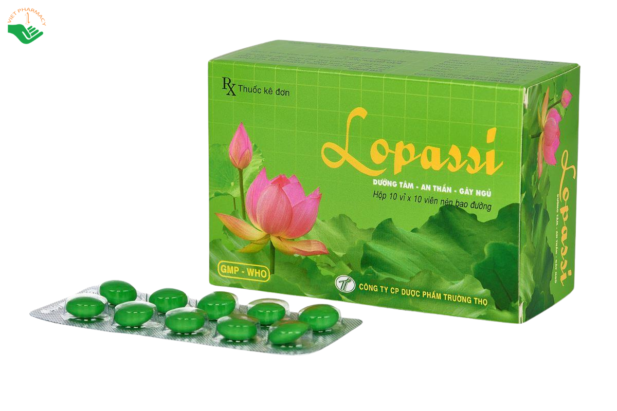Thuốc Lopassi Trường Thọ Pharma giúp dưỡng tâm an thần (Hộp 10 vỉ x 10 viên)