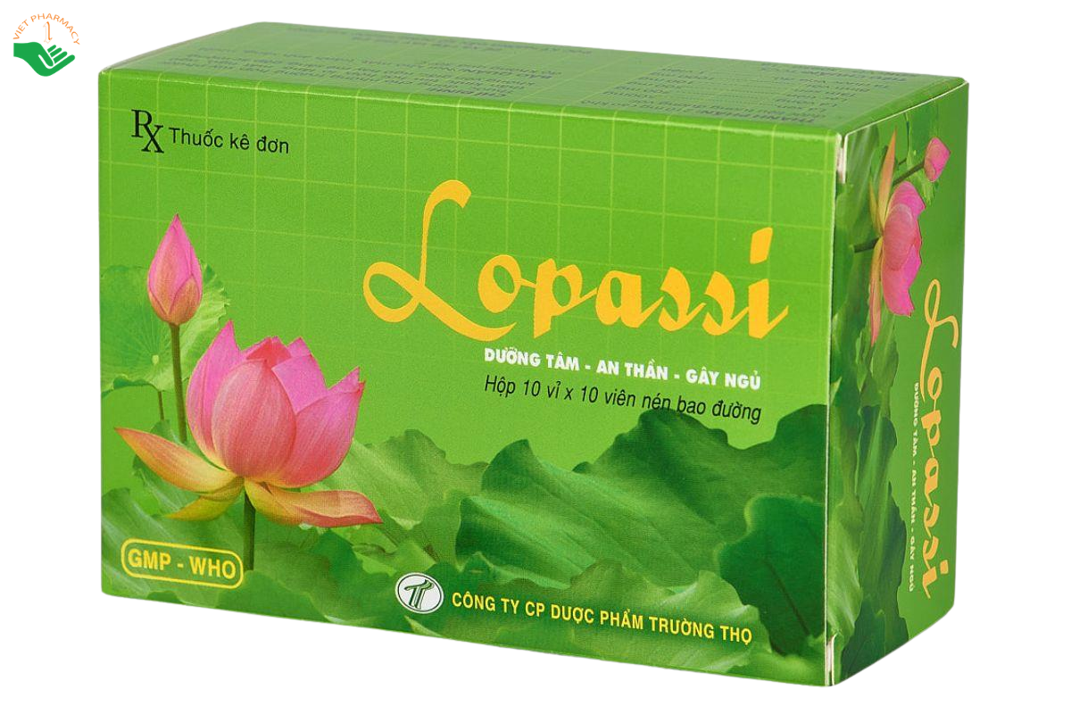 Thuốc Lopassi Trường Thọ Pharma giúp dưỡng tâm an thần (Hộp 10 vỉ x 10 viên)