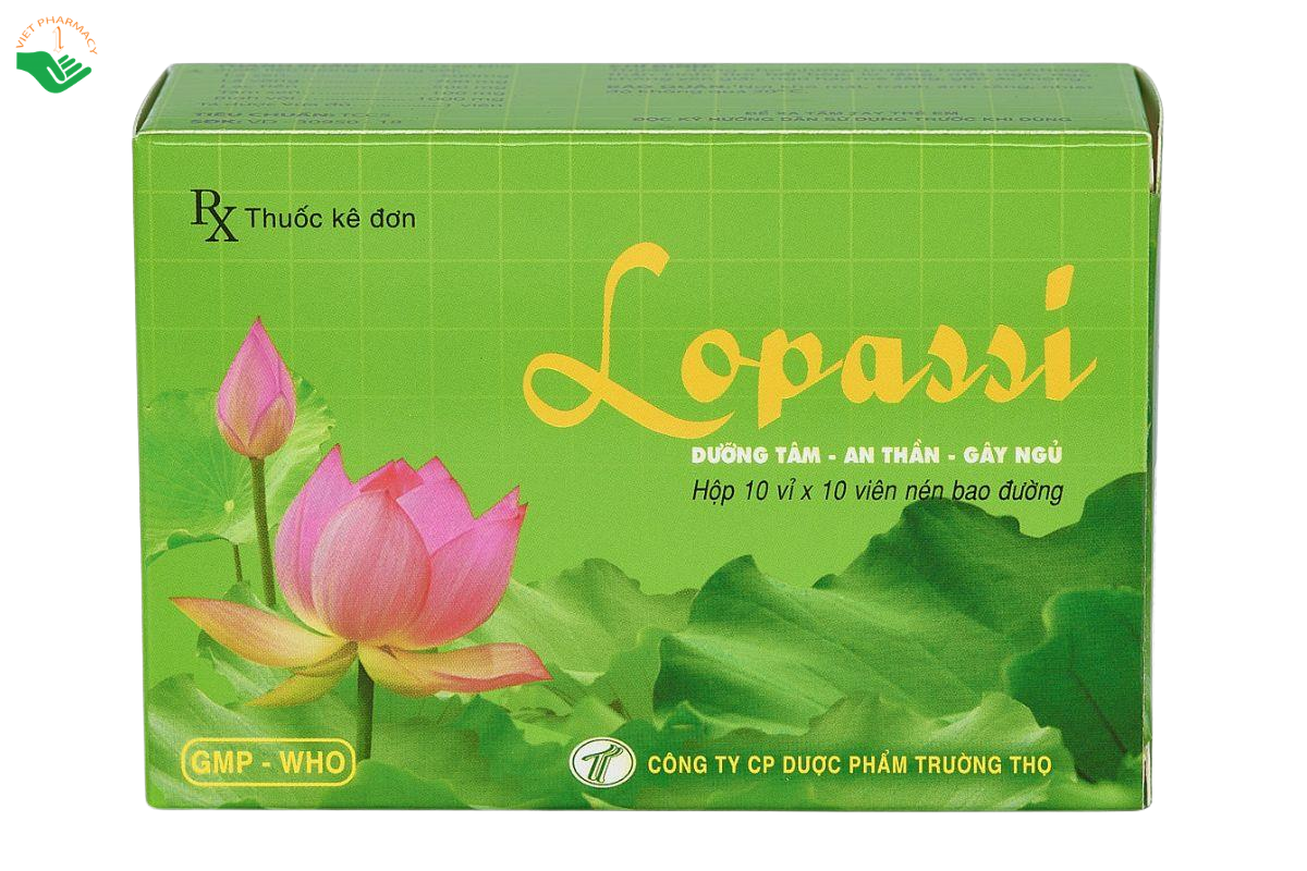 Thuốc Lopassi Trường Thọ Pharma giúp dưỡng tâm an thần (Hộp 10 vỉ x 10 viên)