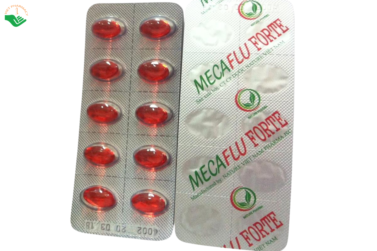 Thuốc Mecaflu Forte Nature Pharma điều trị cảm cúm và giảm ho (Hộp 10 vỉ x 10 viên)