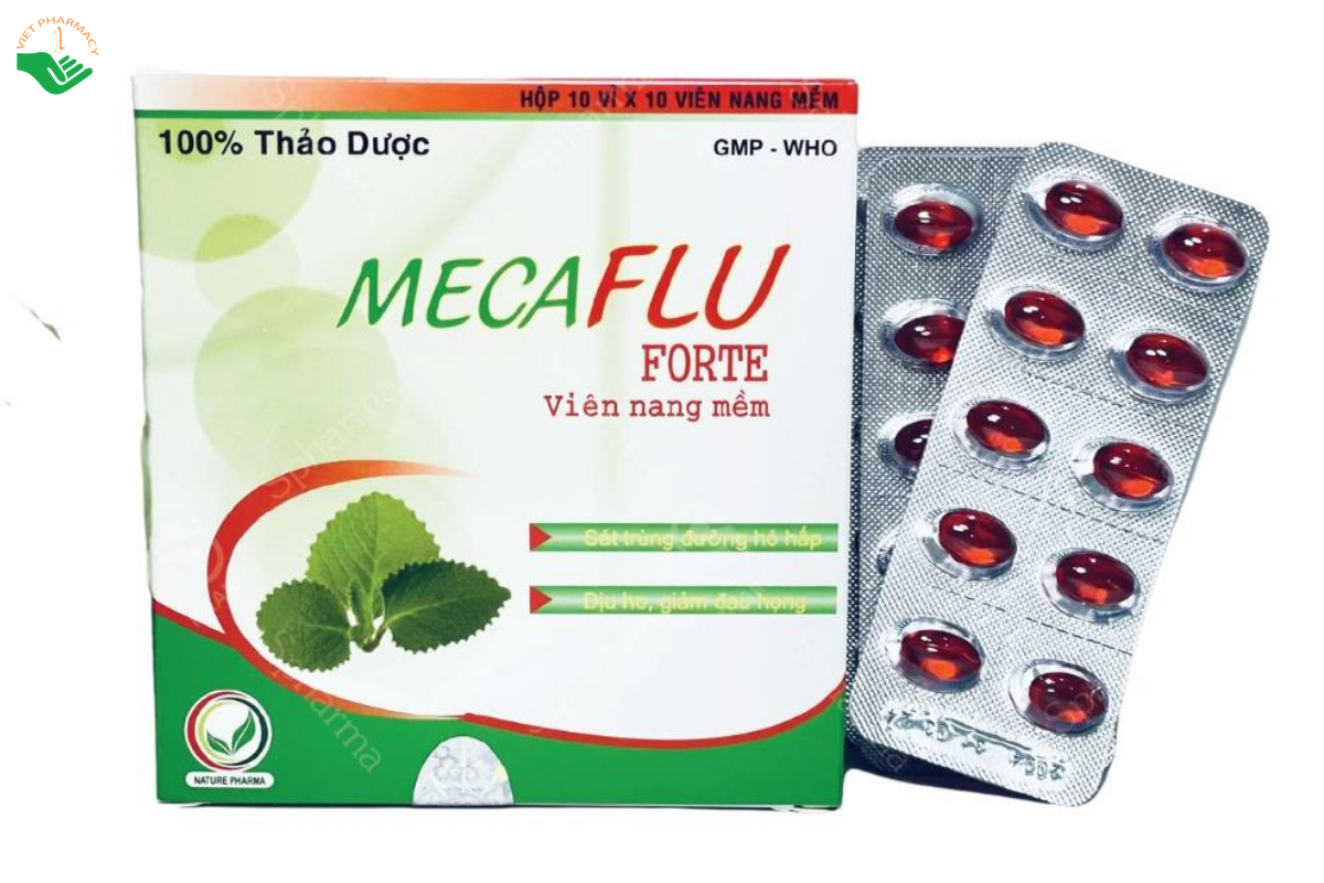 Thuốc Mecaflu Forte Nature Pharma điều trị cảm cúm và giảm ho (Hộp 10 vỉ x 10 viên)