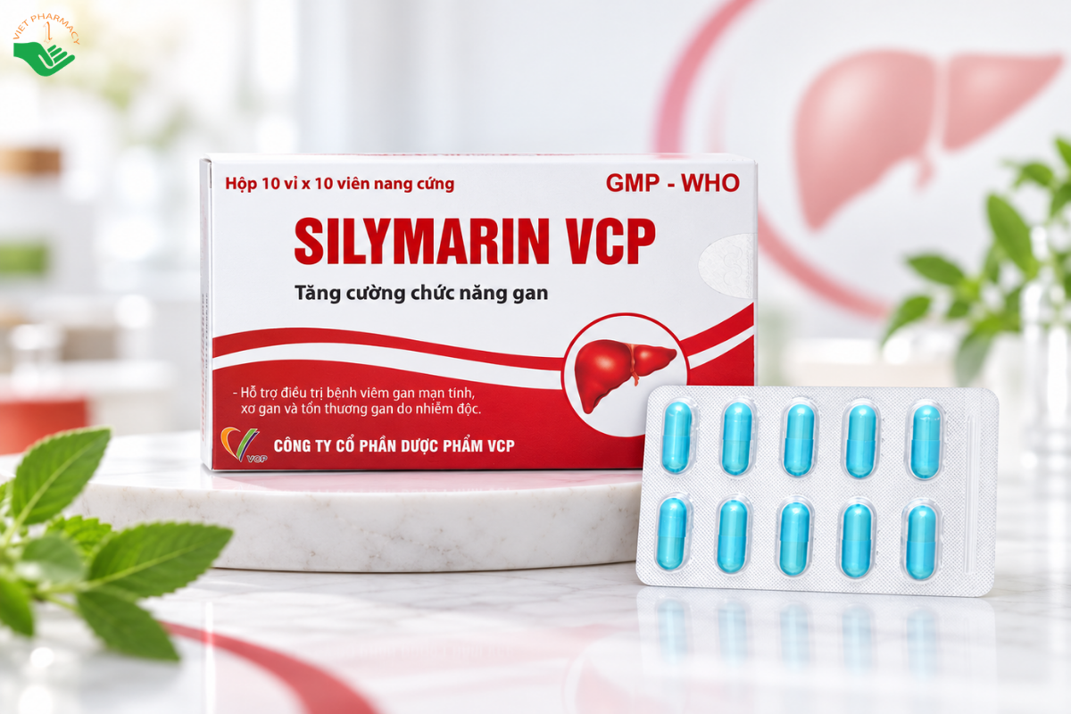 Thuốc Silymarin VCP 140mg Dược phẩm VCP hỗ trợ điều trị viêm gan (Hộp 10 vỉ x 10 viên)