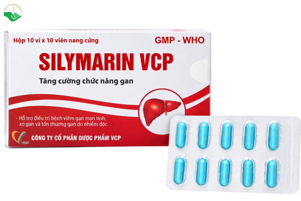 Thuốc Silymarin VCP 140mg Dược phẩm VCP hỗ trợ điều trị viêm gan (Hộp 10 vỉ x 10 viên)