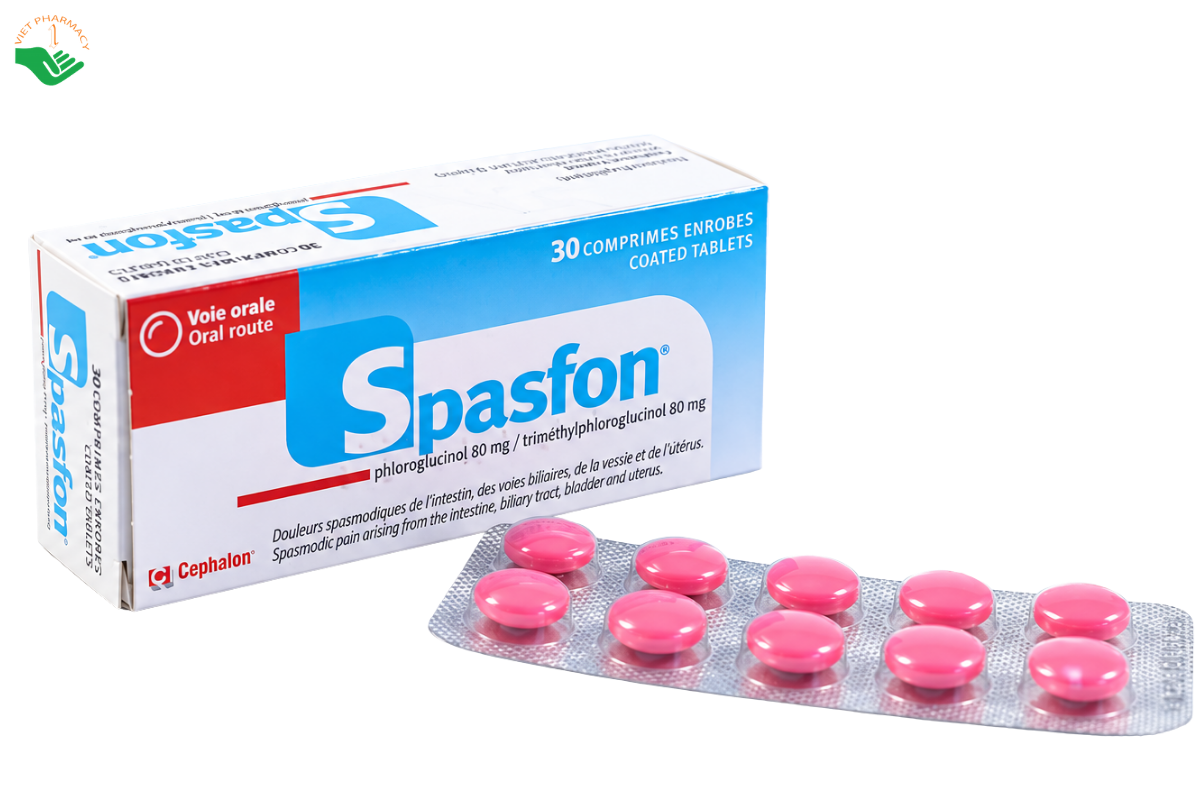 Thuốc Spasfon Lab Macors giảm co thắt đường tiêu hóa và phụ khoa (Hộp 3 vỉ x 10 viên)