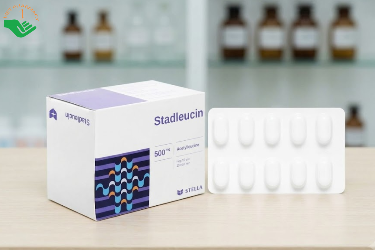 Thuốc Stadleucin 500mg Stellapharm điều trị chóng mặt, mất thăng bằng (Hộp 10 vỉ x 10 viên)
