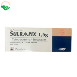 Thuốc Sulraapix 1,5g Pymepharco điều trị nhiễm khuẩn do vi khuẩn nhạy cảm (Hộp 10 lọ)