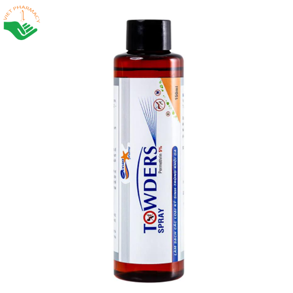 Thuốc Towders Quang Xanh hỗ trợ điều trị bệnh ghẻ và nhiễm ký sinh trùng trên da (Hộp 1 chai 150ml)