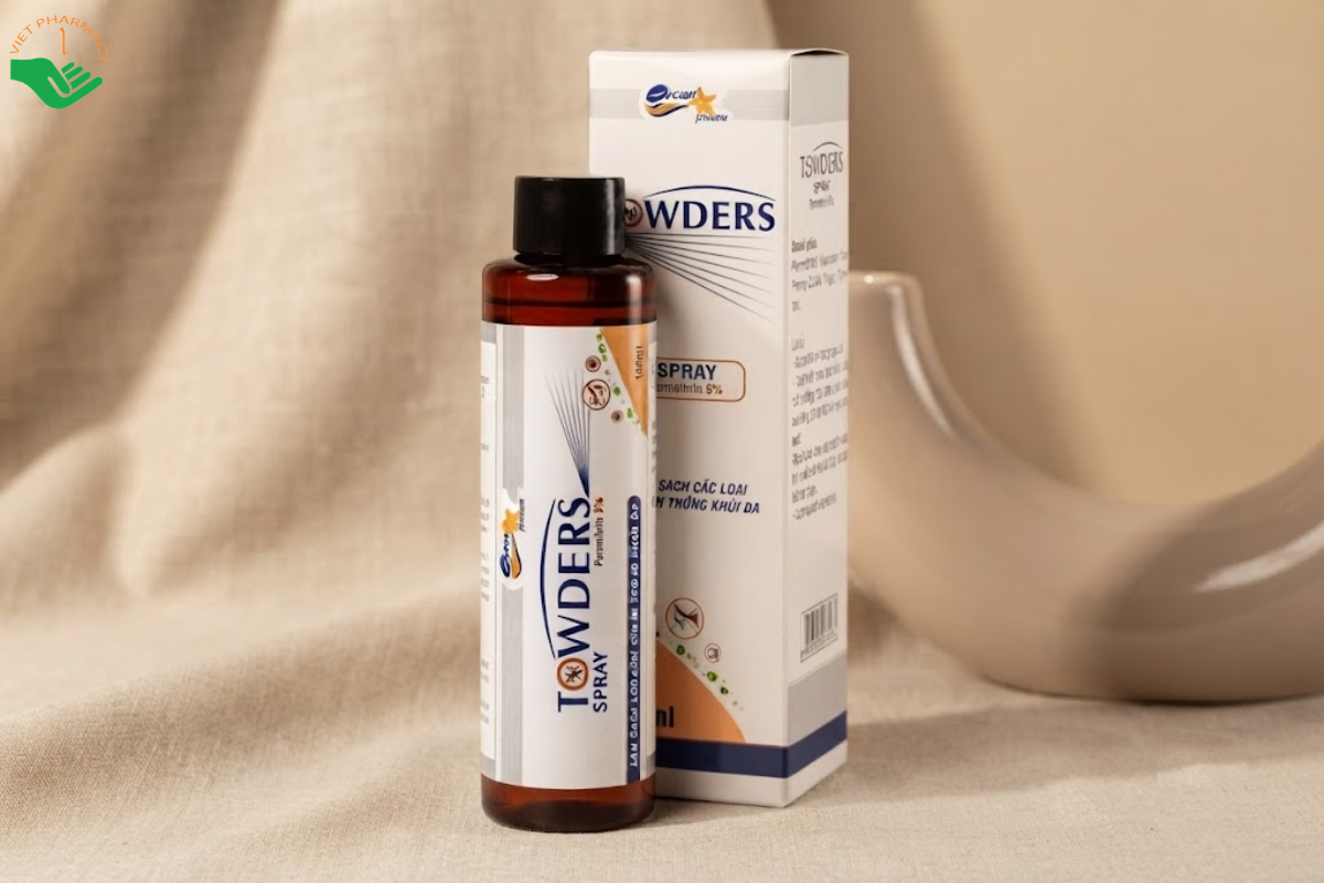 Thuốc Towders Quang Xanh hỗ trợ điều trị bệnh ghẻ và nhiễm ký sinh trùng trên da (Hộp 1 chai 150ml)