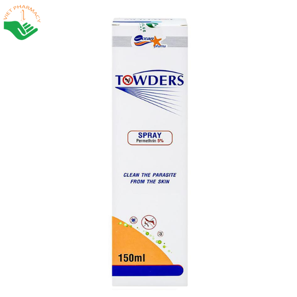 Thuốc Towders Quang Xanh hỗ trợ điều trị bệnh ghẻ và nhiễm ký sinh trùng trên da (Hộp 1 chai 150ml)
