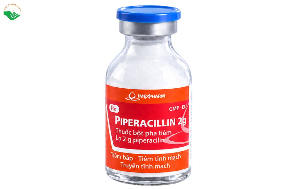 Thuốc bột pha tiêm Piperacillin 2g Imexpharm điều trị nhiễm khuẩn nặng (Hộp 10 lọ)