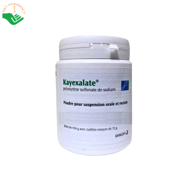 Thuốc Kayexalate Sanofi điều trị tăng kali máu ở bệnh nhân suy thận (Hộp 454g)