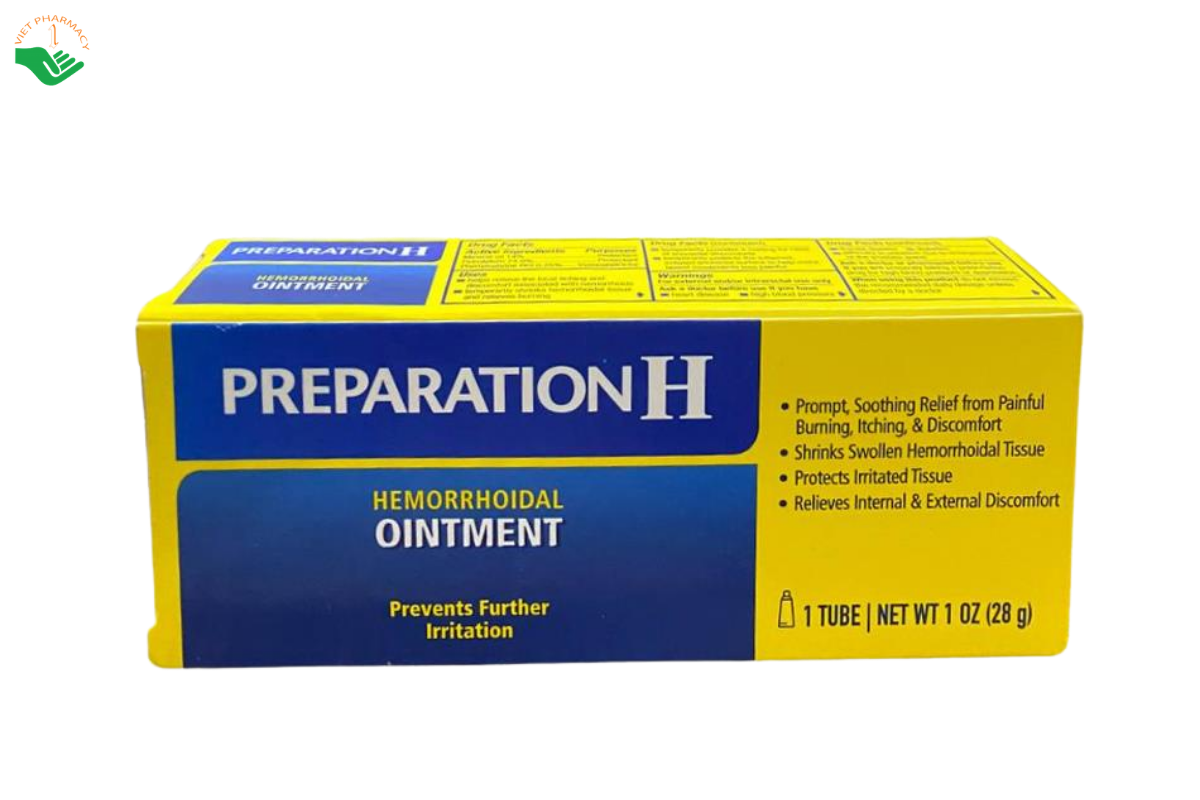 Thuốc mỡ bôi trĩ Preparation H Ointment Pfizer giảm đau rát hậu môn (Tuýp 28g)