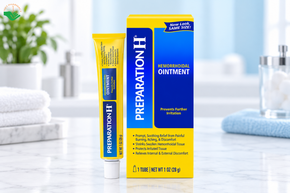 Thuốc mỡ bôi trĩ Preparation H Ointment Pfizer giảm đau rát hậu môn (Tuýp 28g)