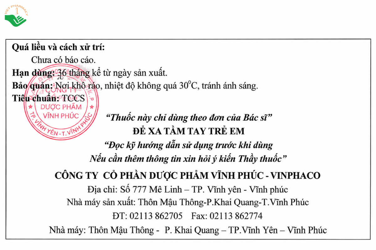 Thuốc tiêm Vinopa 40mg/2ml Vinphaco giảm đau co thắt cơ trơn (Hộp 10 ống x 2ml)