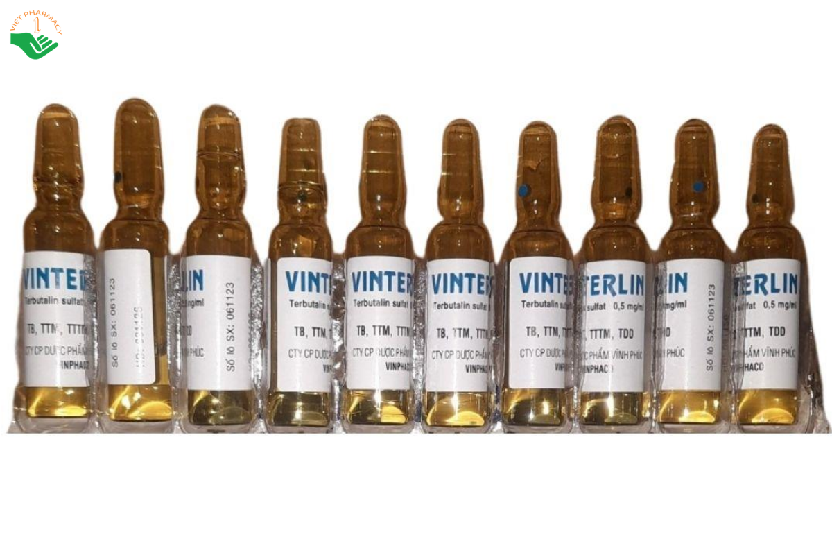 Thuốc tiêm Vinterlin 0,5mg/1ml Vinphaco điều trị co thắt phế quản (Hộp 5 vỉ x 10 ống)