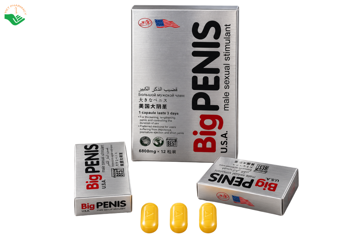 Viên uống Big Penis U.S.A. Man Best hỗ trợ tăng cường sinh lý nam (Hộp 12 viên)