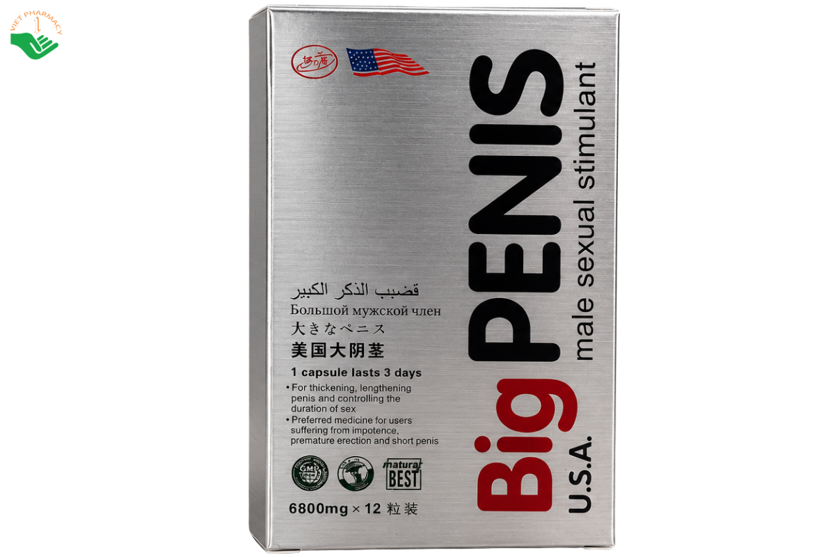 Viên uống Big Penis U.S.A. Man Best hỗ trợ tăng cường sinh lý nam (Hộp 12 viên)
