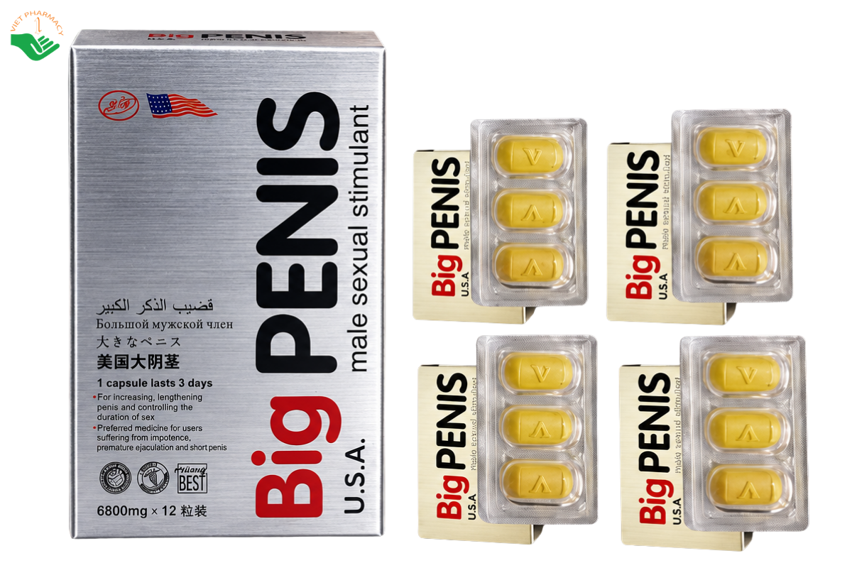 Viên uống Big Penis U.S.A. Man Best hỗ trợ tăng cường sinh lý nam (Hộp 12 viên)