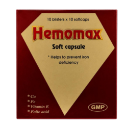 Viên uống Hemomax NamHa Pharma bổ sung sắt và canxi (Hộp 10 vỉ x 10 viên)