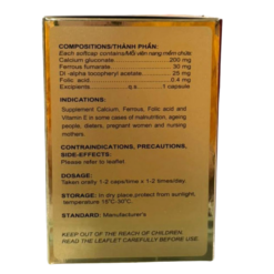 Viên uống Hemomax NamHa Pharma bổ sung sắt và canxi (Hộp 10 vỉ x 10 viên)
