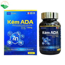 Viên uống Kẽm ADA Pharma hỗ trợ bổ sung kẽm, selen, lysine và crom, tăng cường sức đề kháng và cải thiện tình trạng ăn uống kém (Hộp 60 viên)