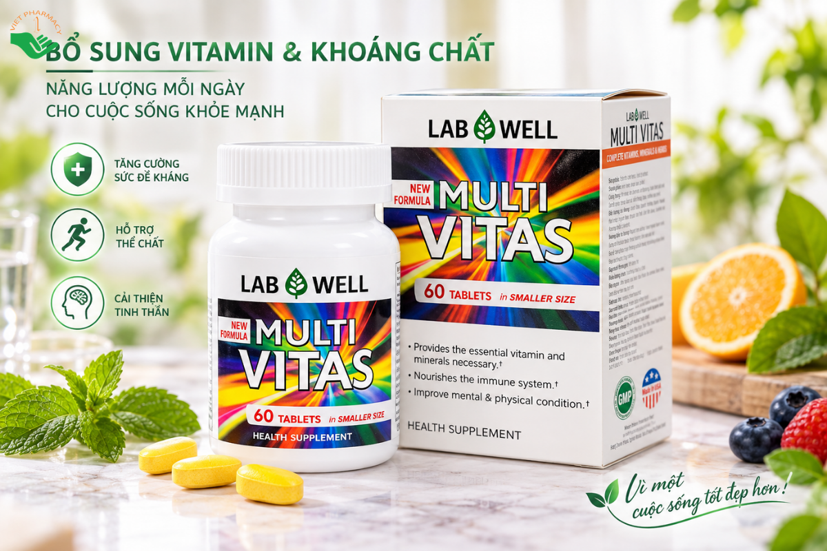 Viên uống Multi Vitas Lab Well bổ sung vitamin và khoáng chất (Hộp 60 viên)