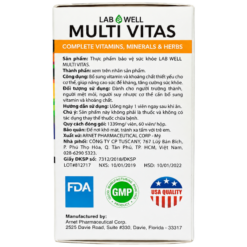 Viên uống Multi Vitas Lab Well bổ sung vitamin và khoáng chất (Hộp 60 viên)