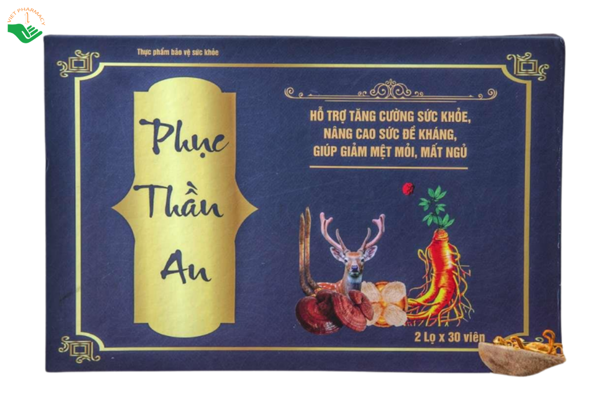 Viên uống Phục Thần An Vgas hỗ trợ bồi bổ cơ thể và cải thiện giấc ngủ (Hộp 2 lọ x 30 viên)