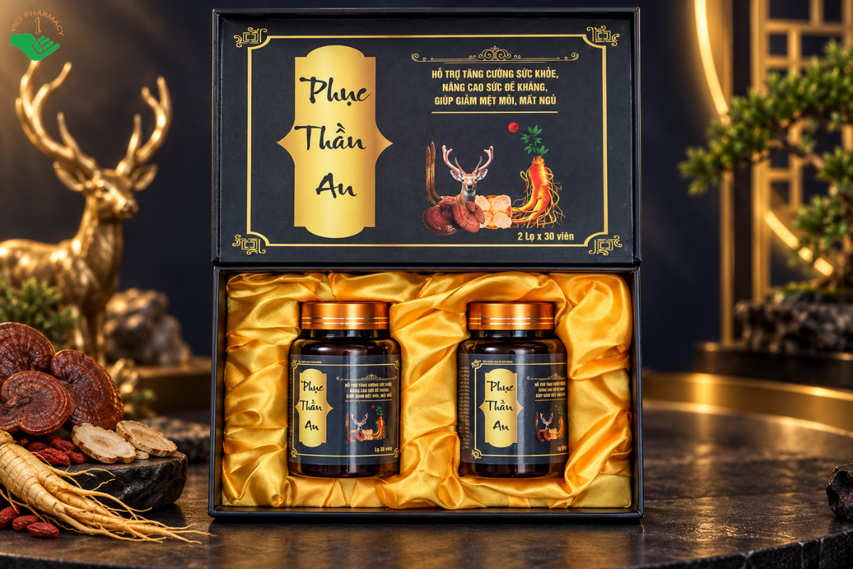 Viên uống Phục Thần An Vgas hỗ trợ bồi bổ cơ thể và cải thiện giấc ngủ (Hộp 2 lọ x 30 viên)