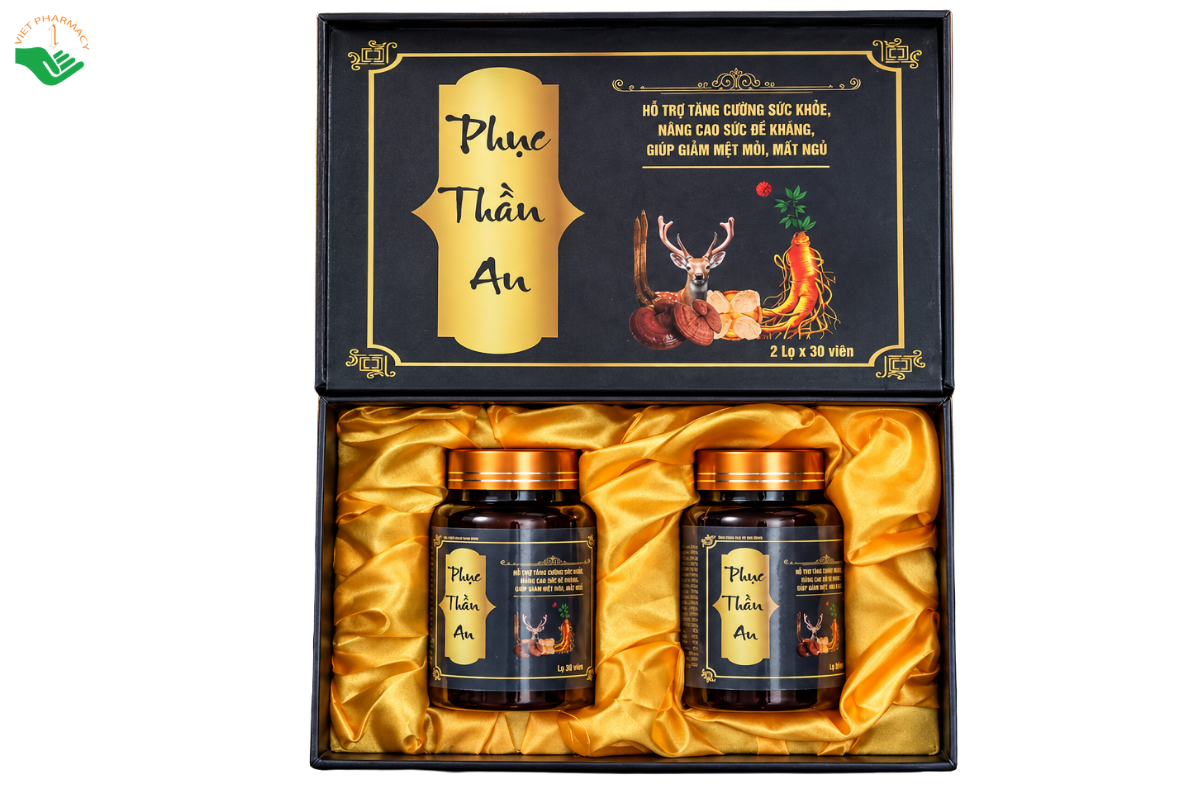 Viên uống Phục Thần An Vgas hỗ trợ bồi bổ cơ thể và cải thiện giấc ngủ (Hộp 2 lọ x 30 viên)