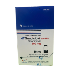 Thuốc tiêm đông khô A.T Ganciclovir 500mg (Hộp 1 lọ + 1 ống nước cất pha tiêm 10ml)