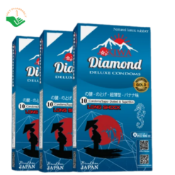 Bao Cao Su Kéo Dài Thời Gian OKIWA DIAMOND Nhật Bản (Hộp 10 Cái)