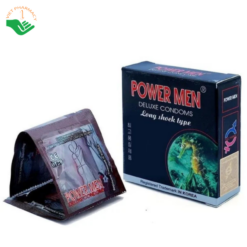 Bao cao su Power Men Long Shock Type hỗ trợ kéo dài thời gian quan hệ và tăng kích thích (Hộp 3 cái)