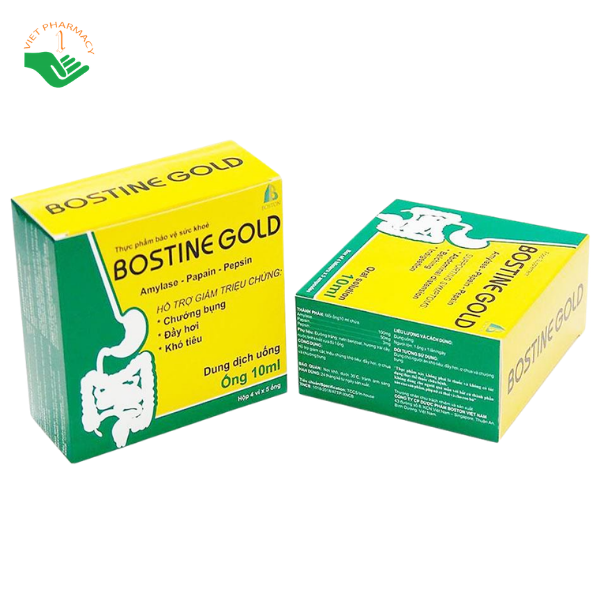 Dung dịch uống men tiêu hóa Bostine Gold Boston Pharma (Hộp 4 vỉ x 5 ống)