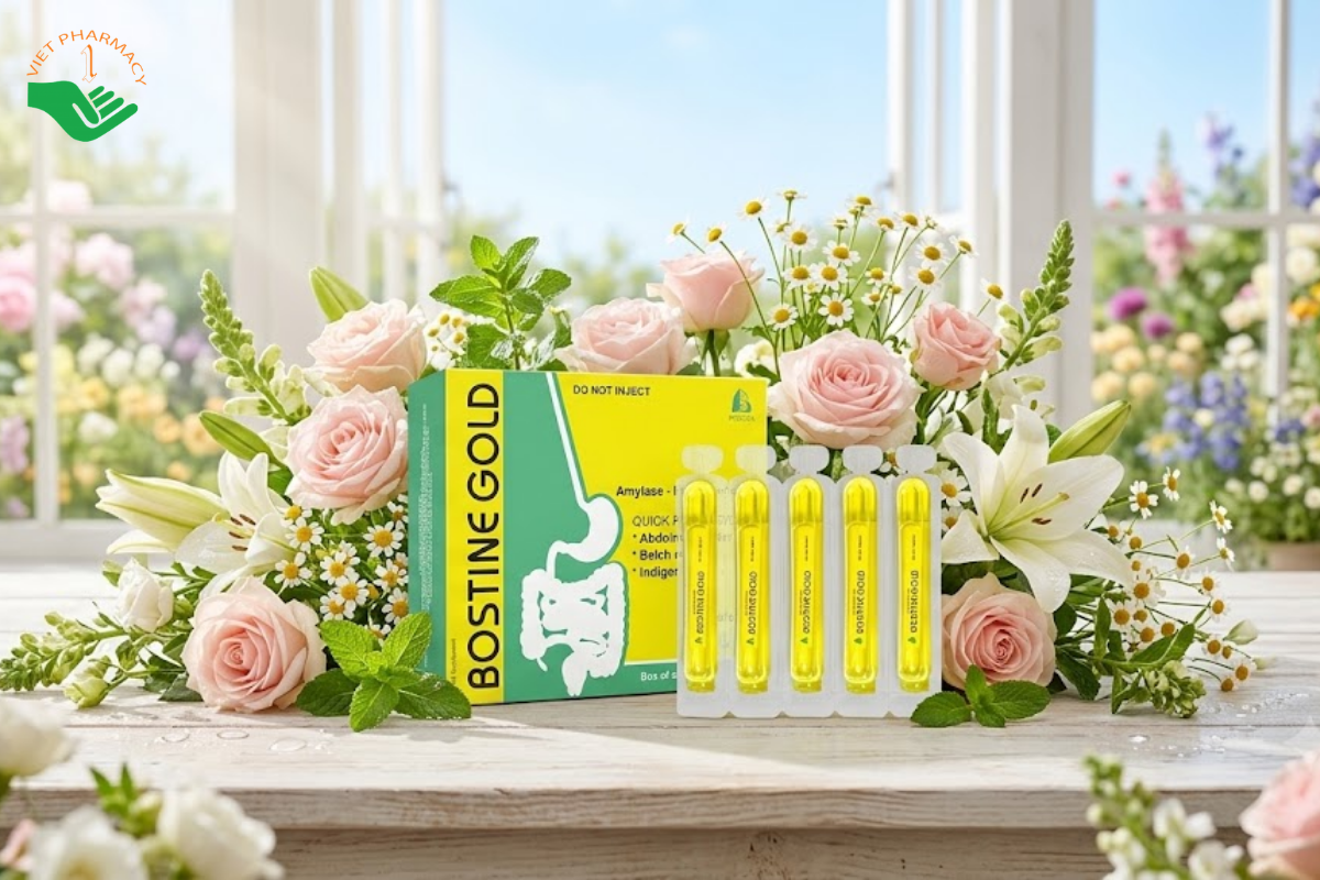 Dung dịch uống men tiêu hóa Bostine Gold Boston Pharma (Hộp 4 vỉ x 5 ống)